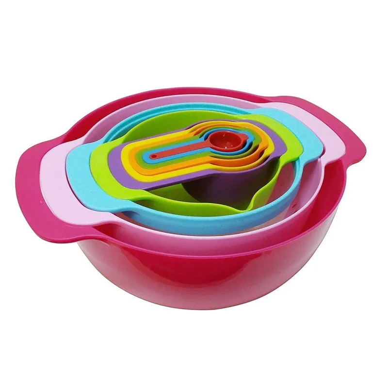 10 Pcs Kitchen Mixing Bowls Set Nesting Bowls Stackable Measuring Cups Sieve Strainer Colander for Salad Cooking Baking Tools
10 Pcs Kitchen Mixing Bowls Set Nesting Bowls Stackable Measuring Cups Sieve Strainer Colander for Salad Cooking Baking Tools