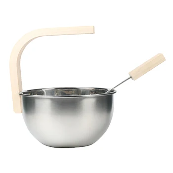 Sauna Bucket with Ladle, Stainless Steel Sauna Accessories, Water Bucket Spa Shower Supplies, Bathroom Accessories 
Sauna Bucket with Ladle, Stainless Steel Sauna Accessories, Water Bucket Spa Shower Supplies, Bathroom Accessories