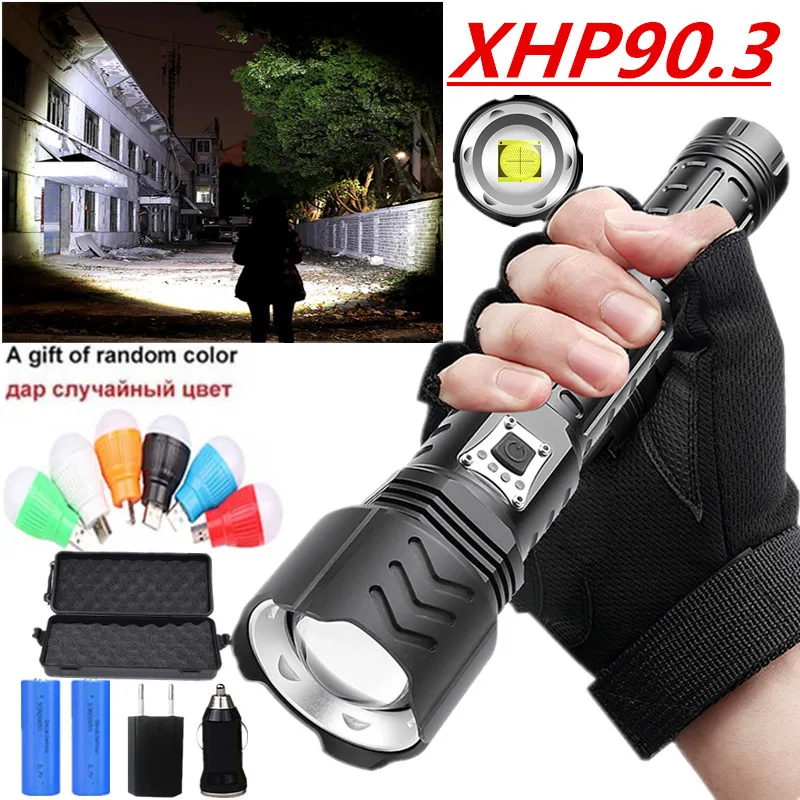 900000LM XHP90.3 Super Powerful LED Flashlight Torch USB Zoom Tactical Torch 18650 26650 USB Rechargeable Battey Light 30W
900000LM XHP90.3 Super Powerful LED Flashlight Torch USB Zoom Tactical Torch 18650 26650 USB Rechargeable Battey Light 30W
