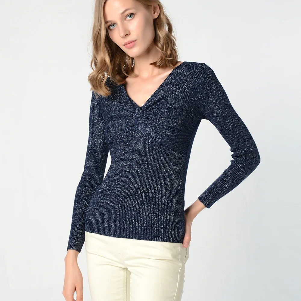 HLBCBG Lurex Glitter Women Sweater Spring Autumn High Elasticity Rib Knitted Jumper Top Fashion Sexy Female Pullover Sweater
HLBCBG Lurex Glitter Women Sweater Spring Autumn High Elasticity Rib Knitted Jumper Top Fashion Sexy Female Pullover Sweater