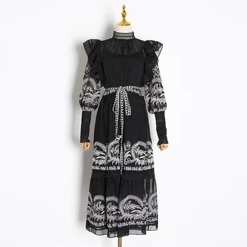 HIGH QUALITY Newest 2020 Designer Runway Dress Women's Lantern Sleeve Embroidery Midi Dress
HIGH QUALITY Newest 2020 Designer Runway Dress Women's Lantern Sleeve Embroidery Midi Dress