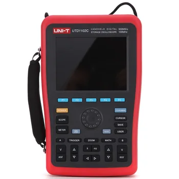 UNI-T UTD1102C Handheld Digital Storage Oscilloscopes with Multimeter 2 Channels 100MHZ 500MS/s 7.5kpts Sample Rate
UNI-T UTD1102C Handheld Digital Storage Oscilloscopes with Multimeter 2 Channels 100MHZ 500MS/s 7.5kpts Sample Rate