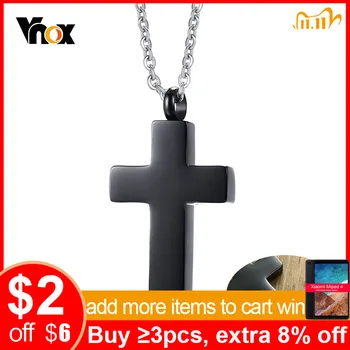 

Vnox Stainless Steel Christian Cross Necklace Openable Cremation Urn Ash Pendants Necklaces Memorial Keepsake Prayer Jewelry