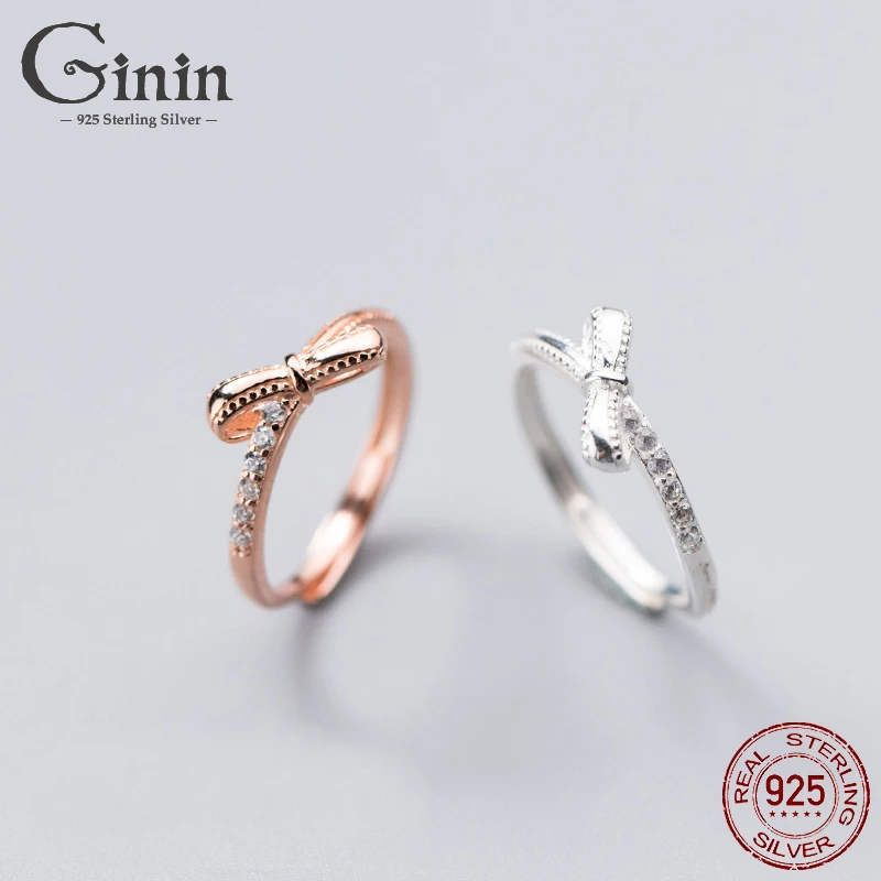 Ginin 925 Sterling Silver Ring Female Fashion Bowknot Single Row Zircon Sweet Open Index Finger Ring Engagement Party Bijou
Ginin 925 Sterling Silver Ring Female Fashion Bowknot Single Row Zircon Sweet Open Index Finger Ring Engagement Party Bijou