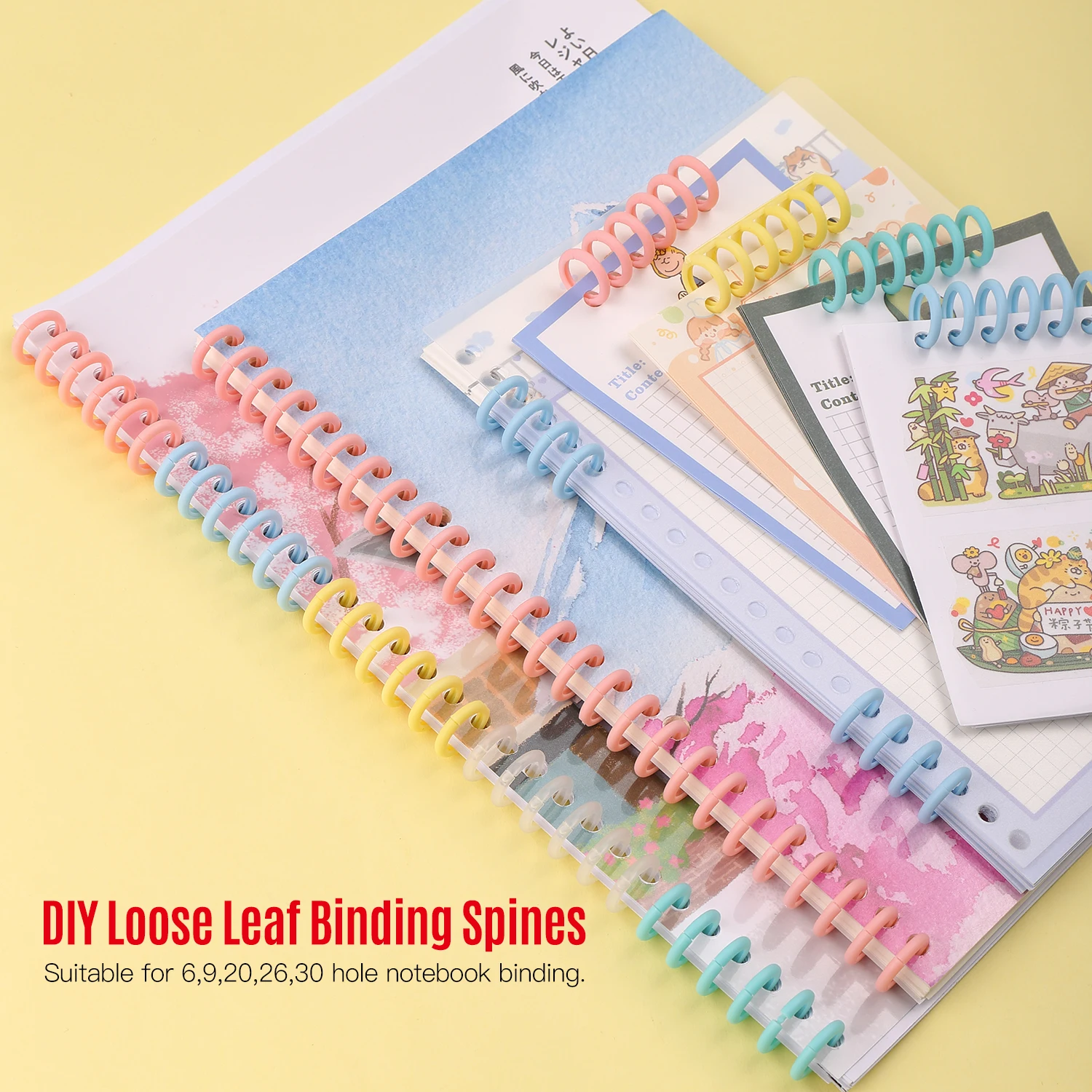 10pcs Plastic 30-Hole Loose Leaf Binders Ring Binding Spines Combs 85 Sheets b 