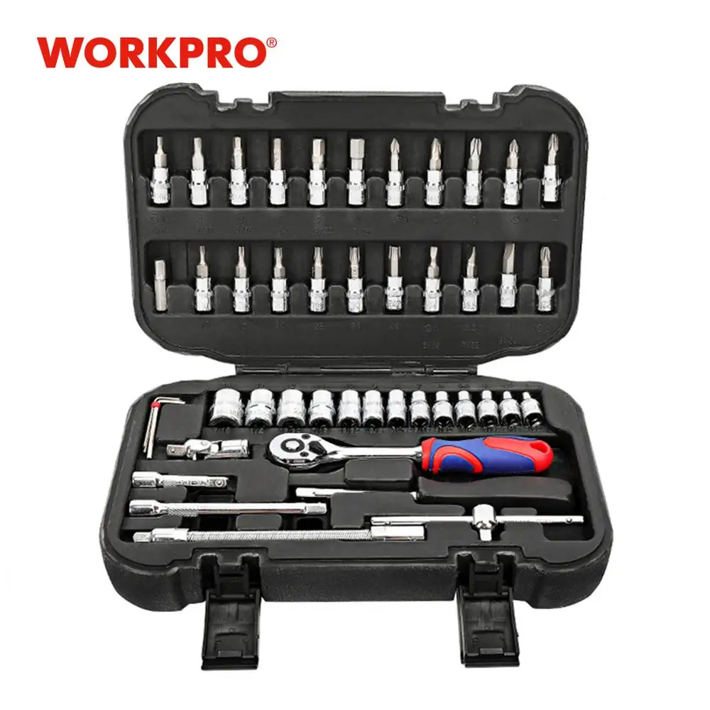 WORKPRO 46PC Tool Set 1/4" Sokcet Set Household Tool Set Home Repair Kits Bicycle Tools
WORKPRO 46PC Tool Set 1/4" Sokcet Set Household Tool Set Home Repair Kits Bicycle Tools