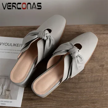 VERCONAS New Arrival Woman Pumps Genuine Leather Woman Sandals Butterfly Knot Mules Casual Square Toe Square Heels Shoes Woman
VERCONAS New Arrival Woman Pumps Genuine Leather Woman Sandals Butterfly Knot Mules Casual Square Toe Square Heels Shoes Woman