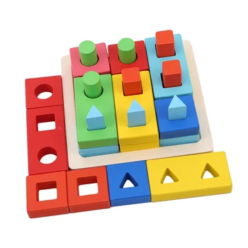 Wooden Geometric Intelligence Board Baby Educational Toys Shape Matching Columns Building Blocks Teaching Aids Toy
Wooden Geometric Intelligence Board Baby Educational Toys Shape Matching Columns Building Blocks Teaching Aids Toy