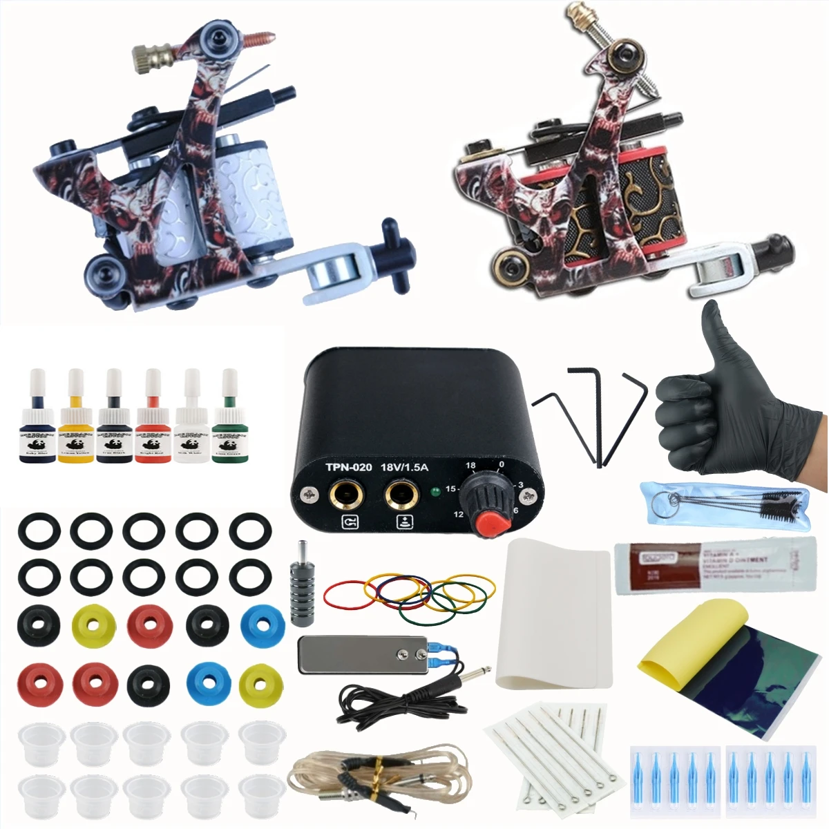 Complete Coil Tattoo Machine Set Tattoo Power Supply Needles Professional 2 Tattoo Machine Kit for Beginner
Complete Coil Tattoo Machine Set Tattoo Power Supply Needles Professional 2 Tattoo Machine Kit for Beginner