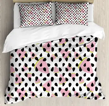 Fruit Duvet Cover Set Pattern of Watermelon Slices and Seeds 3 Piece Bedding Set Pale Pink Yellow Green Pale Yellow and Charcoal
Fruit Duvet Cover Set Pattern of Watermelon Slices and Seeds 3 Piece Bedding Set Pale Pink Yellow Green Pale Yellow and Charcoal