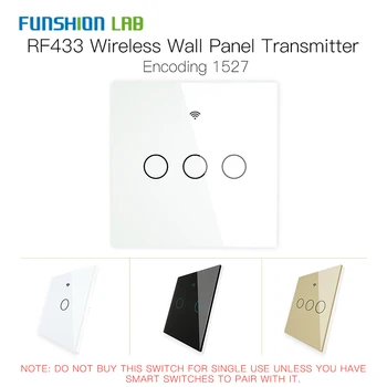 RF433 MHz Wireless Wall Glass Panel Transmitter Switch Remote Controller Work with WiFi Smart Control Sticky Switch Receiver
RF433 MHz Wireless Wall Glass Panel Transmitter Switch Remote Controller Work with WiFi Smart Control Sticky Switch Receiver
