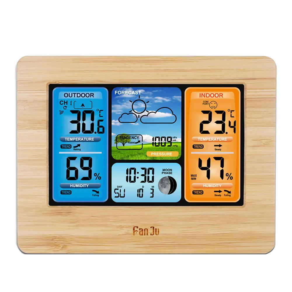 New FJ3373Type Weather Station Digital Thermometer Wireless Hygrometer Sensor Forecast Temperature Watch Wall Desk Alarm Clock
New FJ3373Type Weather Station Digital Thermometer Wireless Hygrometer Sensor Forecast Temperature Watch Wall Desk Alarm Clock