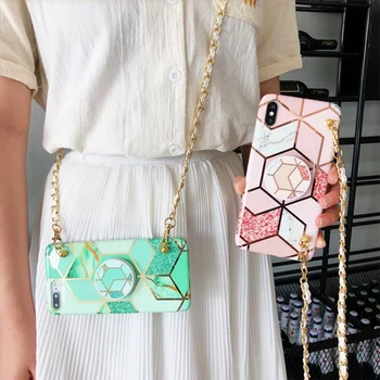 Marble plating pattern long chain cross-body phone case For iphone 11 pro Xs max XR X 8 7 6s plus silicone Foldable ring bracket
Marble plating pattern long chain cross-body phone case For iphone 11 pro Xs max XR X 8 7 6s plus silicone Foldable ring bracket