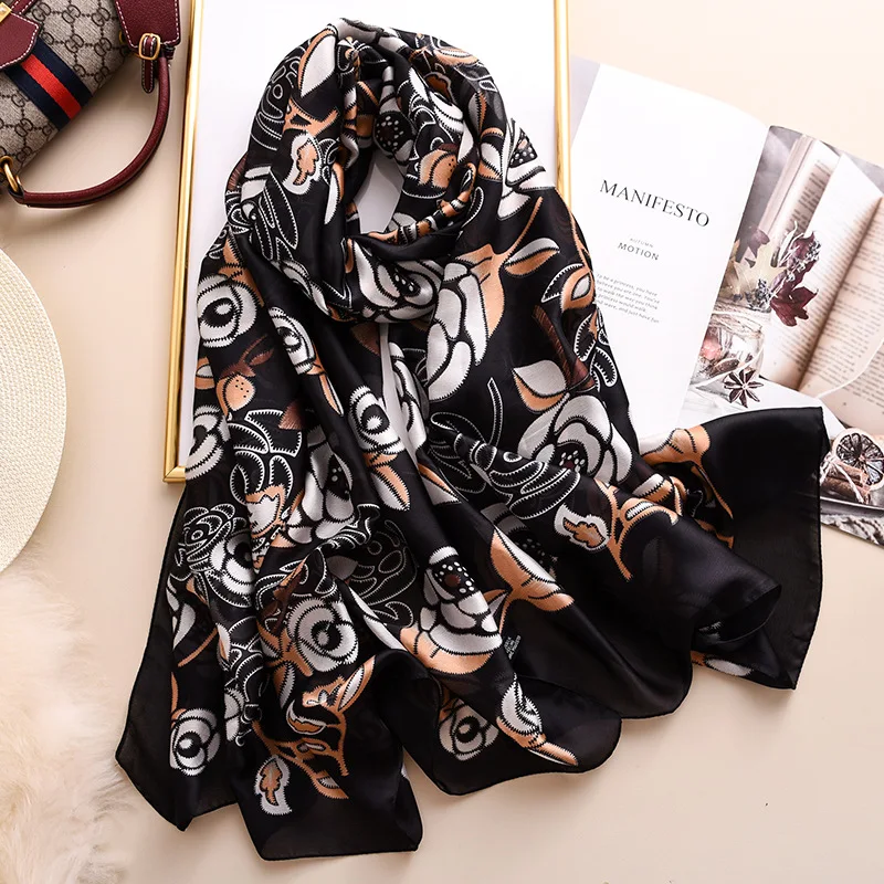 Women Luxury Brand Rose Floral Silk scarf Print Soft Shawls and Echarpes Summer Wrap Pashmina Scarves Female Beach Hijab Stoles
Women Luxury Brand Rose Floral Silk scarf Print Soft Shawls and Echarpes Summer Wrap Pashmina Scarves Female Beach Hijab Stoles