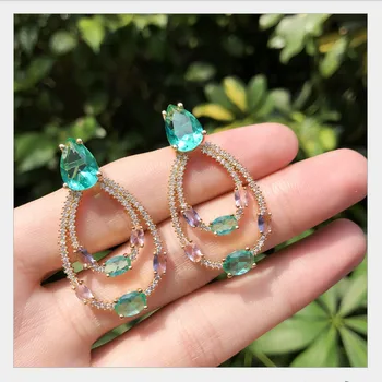 1011 Luxury 18Gold Plated Multicolor Zirconia Full Mirco paved High End Jewelry Earrings Addiction E8005
1011 Luxury 18Gold Plated Multicolor Zirconia Full Mirco paved High End Jewelry Earrings Addiction E8005