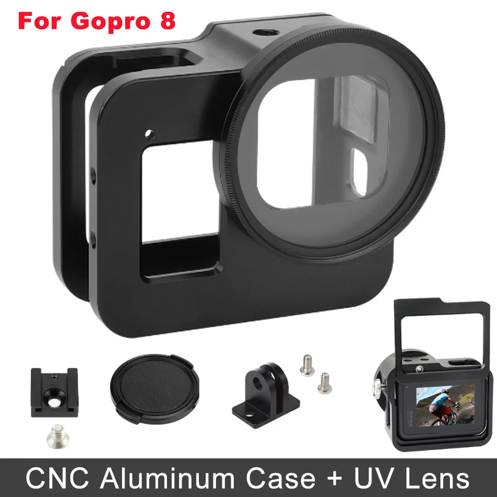 JINSERTA Aluminium Alloy Frame Case 52mm UV Filter for Gopro 8 Three-way Mounted Cage With Clod Shoe Anti-shock Shell for Gopro8
JINSERTA Aluminium Alloy Frame Case 52mm UV Filter for Gopro 8 Three-way Mounted Cage With Clod Shoe Anti-shock Shell for Gopro8