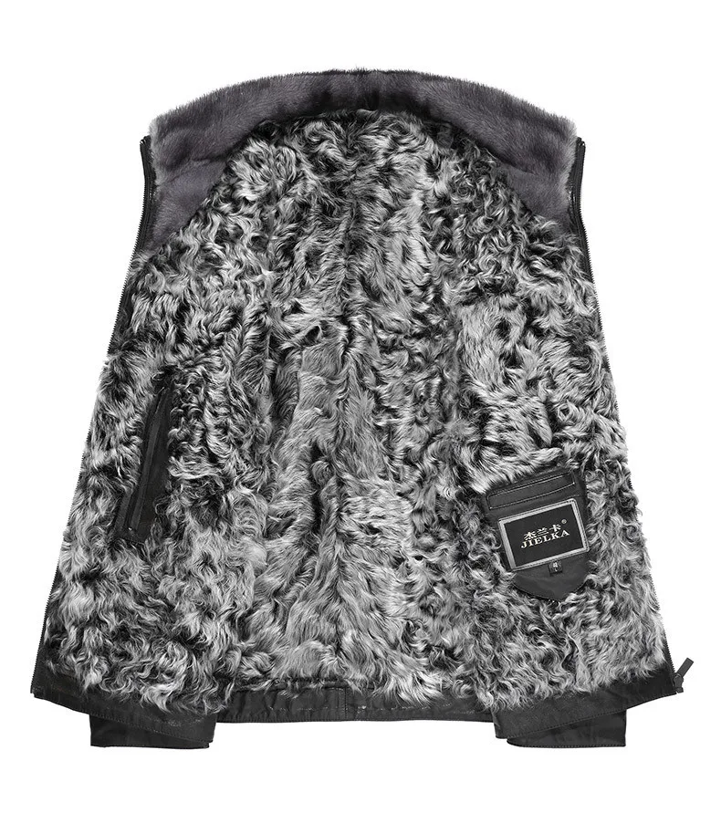 Genuine Leather Winter Mink Collar Real Goatskin Coat Natural Wool Fur Liner Warm Jacket JLK12GT1812 MY1264 
Genuine Leather Winter Mink Collar Real Goatskin Coat Natural Wool Fur Liner Warm Jacket JLK12GT1812 MY1264