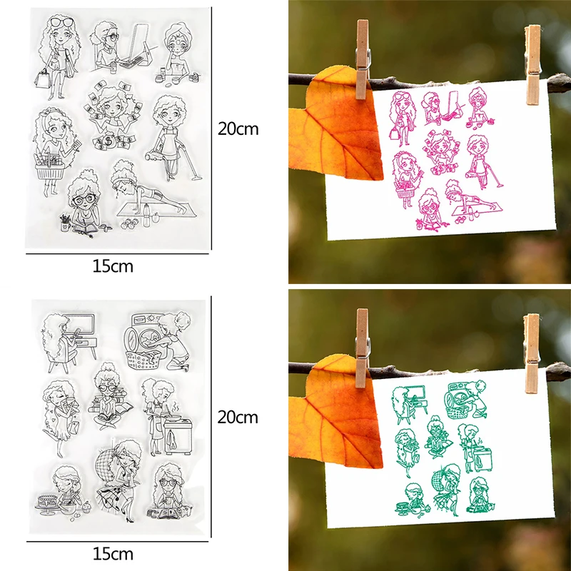 Office Lady Reading Working Cooking Doing Yoga Shopping Entertainment Hour 15*20cm Clear Transparent Stamps DIY Craft 2020
Office Lady Reading Working Cooking Doing Yoga Shopping Entertainment Hour 15*20cm Clear Transparent Stamps DIY Craft 2020
