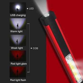 COB LED Magnet USB Charging Pen-shaped Work Light Color Box Packaging Light Multi-function Repair Work Maintenance Lighting Tool
COB LED Magnet USB Charging Pen-shaped Work Light Color Box Packaging Light Multi-function Repair Work Maintenance Lighting Tool
