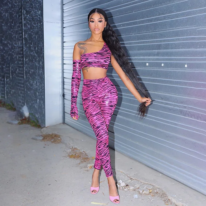 Fall New Zebra Print Women Casual Two Piece Sets One Shoulder Tops Pants Tracksuit Workout Sport Suit
Fall New Zebra Print Women Casual Two Piece Sets One Shoulder Tops Pants Tracksuit Workout Sport Suit
