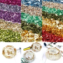 

10g Glass Metal Crushed Stone Filler For Epoxy Resin Mold DIY Table Decoration Cake Fruit Coaster Filling Decorative Crystal