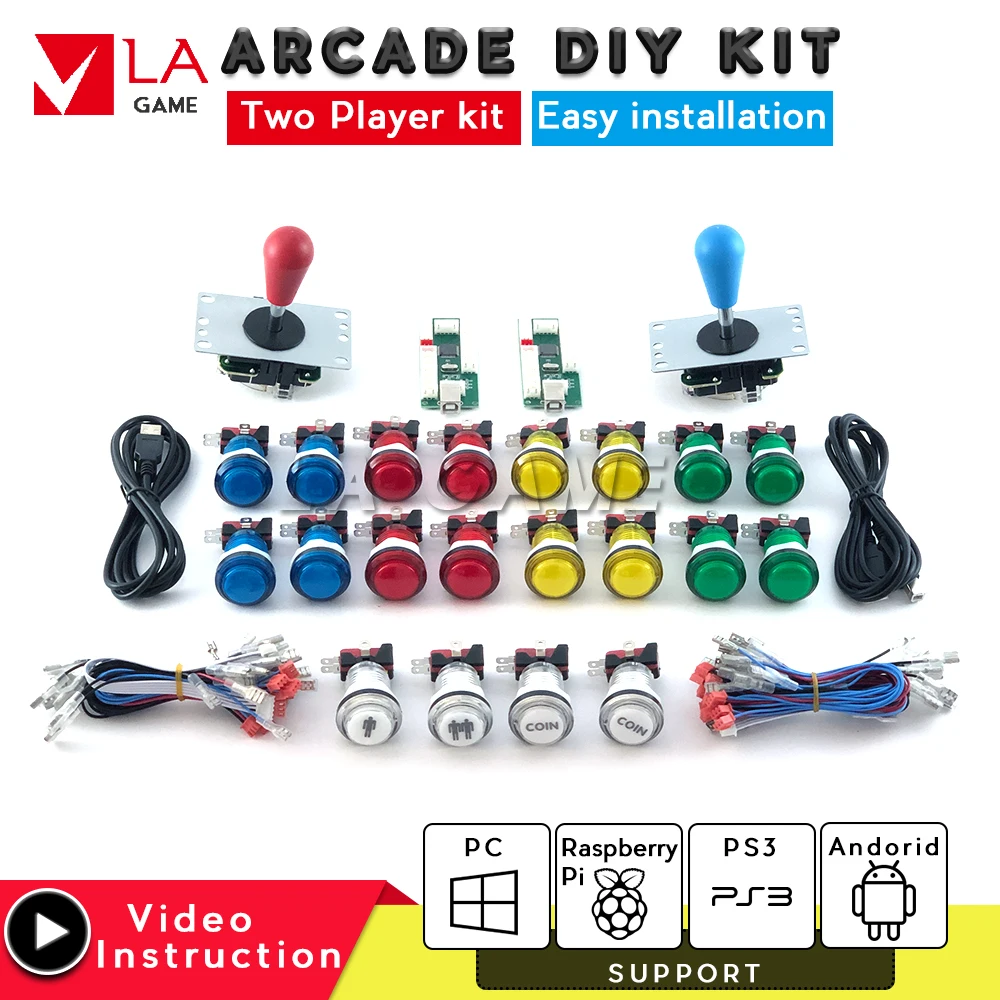 2 player arcade cabinet diy arcade zero delay encoder kit arcade button led diy kit pc USB to PC/Rasberry 5 pin 8 way joystick
2 player arcade cabinet diy arcade zero delay encoder kit arcade button led diy kit pc USB to PC/Rasberry 5 pin 8 way joystick