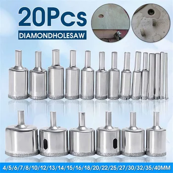 20pcs Diamond Coated Drill Bit Set Tile Marble Glass Ceramic Hole Saw Drilling Bits For Power Tools 4mm-40mm
20pcs Diamond Coated Drill Bit Set Tile Marble Glass Ceramic Hole Saw Drilling Bits For Power Tools 4mm-40mm