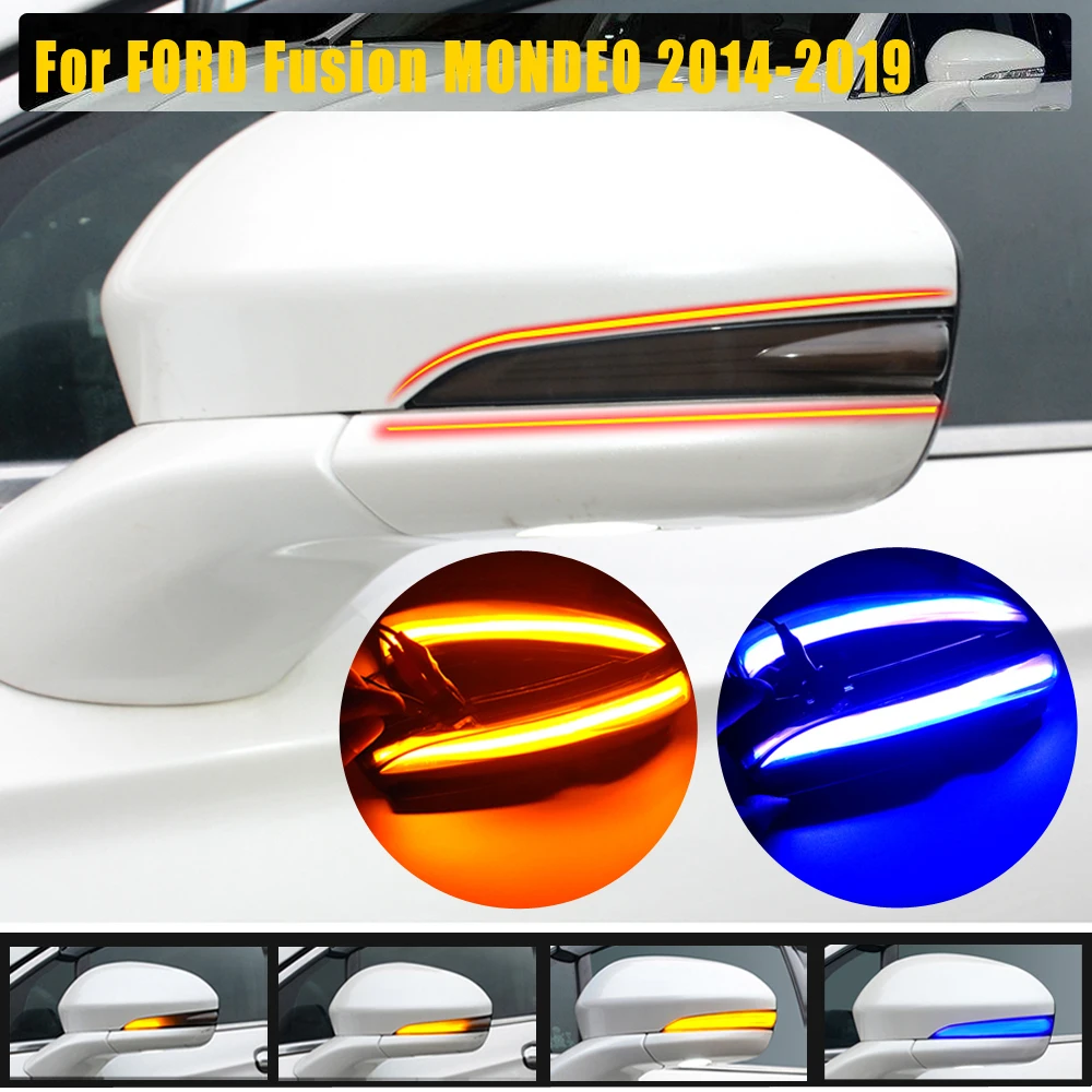 Blue-Yellow LED Dynamic Turn Signal Light Side Rear-View Mirror Indicator Blinker Flowing For Ford Fusion Mondeo 2014-2019
Blue-Yellow LED Dynamic Turn Signal Light Side Rear-View Mirror Indicator Blinker Flowing For Ford Fusion Mondeo 2014-2019