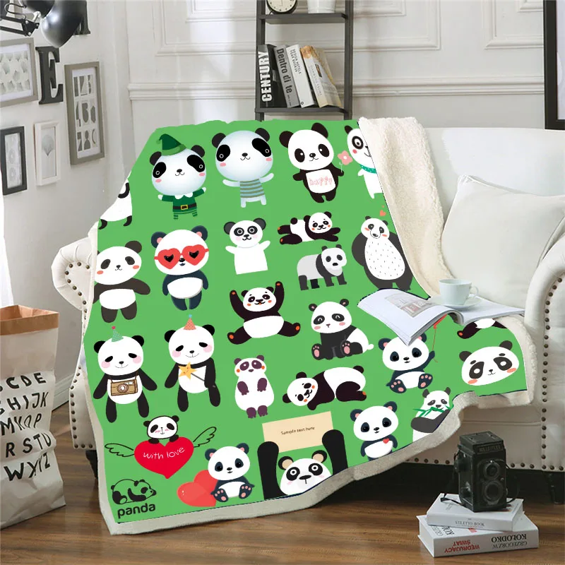 Waliicorners Sherpa Blanket Throw Blankets Black and White Cute Pandas Bed Blankets Crystal Velvet Fleece Sherpa TV Blanket 5 H12c24f1d836a4cbda6cb8df2f36b902dc