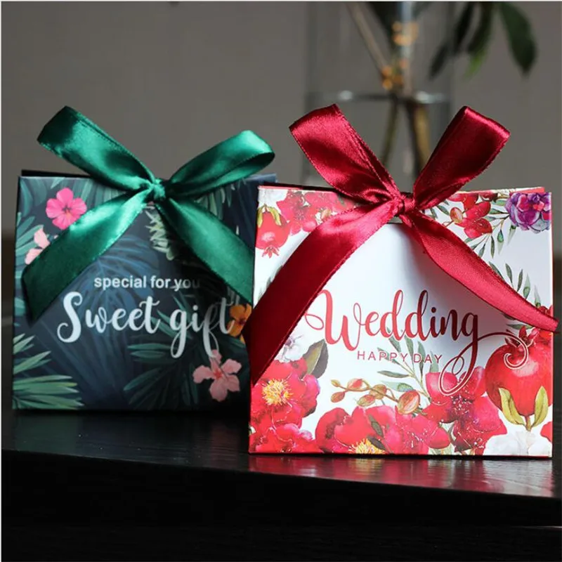 bag with ribbon small wedding box for candy cookie box gift