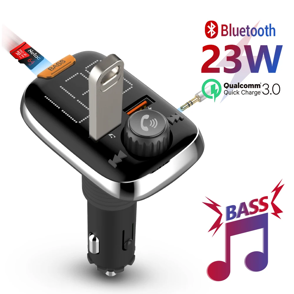 Meeker Hands-Free Car Kit Bluetooth FM Transmitter USB Fast Charger 3.0 Bluetooth 5.0 FM Modulator Mp3 Bass Stereo Music Player
Meeker Hands-Free Car Kit Bluetooth FM Transmitter USB Fast Charger 3.0 Bluetooth 5.0 FM Modulator Mp3 Bass Stereo Music Player