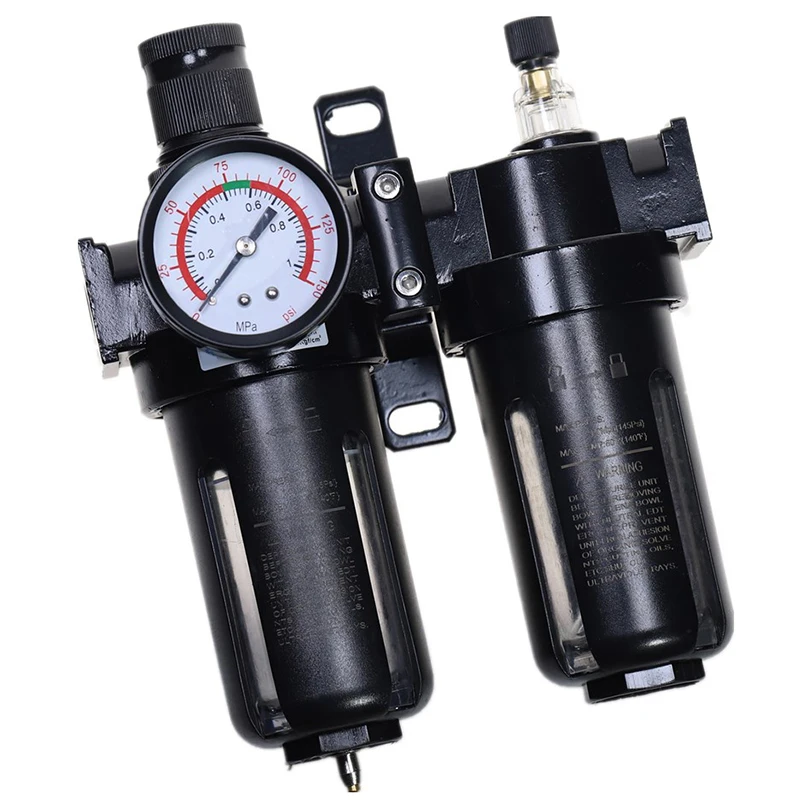 Pneumatic Air Filter Regulator Lubricator Combinations Water Oil Separator 1/2 Inch Black SFC-200 0-1Mpa 0-150PSI
Pneumatic Air Filter Regulator Lubricator Combinations Water Oil Separator 1/2 Inch Black SFC-200 0-1Mpa 0-150PSI