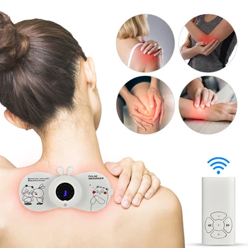 

Electric Stimulation Neck Massager Machine EMS Pulse Massager Muscle Slimming Rechargeable Wireless with Replace Gel Sticker