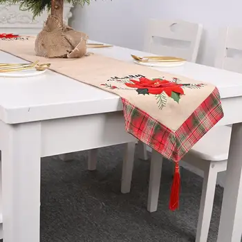 183cm Christmas Big Red Flower Linen Table Runners for Wedding Banquet Party Decoration 
183cm Christmas Big Red Flower Linen Table Runners for Wedding Banquet Party Decoration