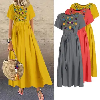 ZANZEA Women Long Maxi Dress Casual Long Shirts Vestidos 2020 Summer Beach Sundress Vintage Floral Embroidery Dresses Plus Size
ZANZEA Women Long Maxi Dress Casual Long Shirts Vestidos 2020 Summer Beach Sundress Vintage Floral Embroidery Dresses Plus Size