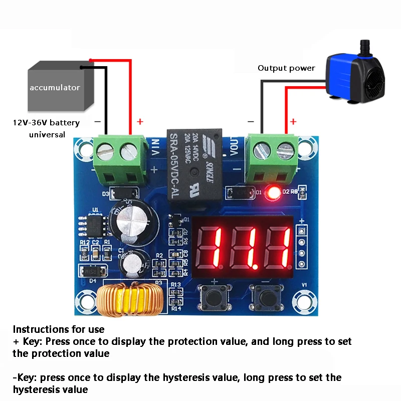 XH-M609 DC 12V-36V Charger Module Voltage OverDischarge Battery Protection Precise Undervoltage Protection Module Board
XH-M609 DC 12V-36V Charger Module Voltage OverDischarge Battery Protection Precise Undervoltage Protection Module Board