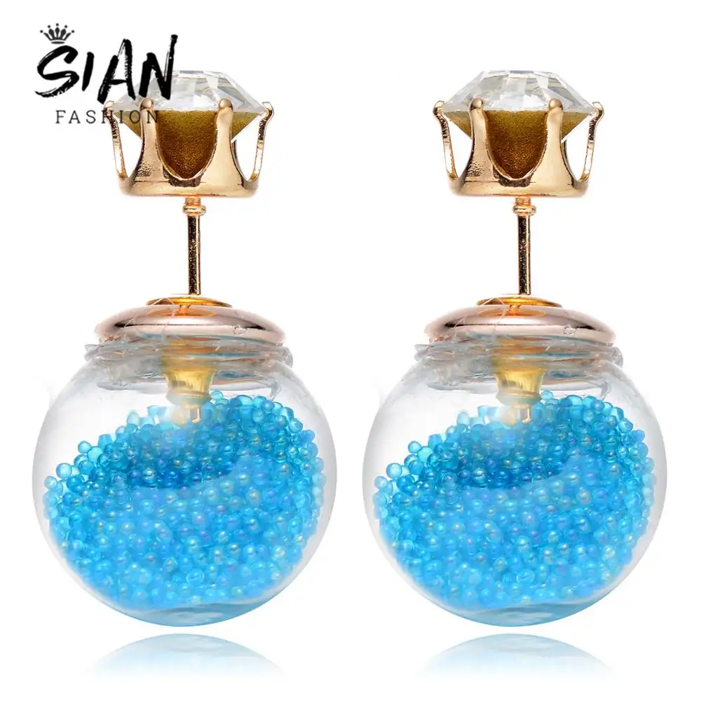 SIAN Candy Color Bubble Beads Earring Small Bead Glass Ball Double Sided Exquisite Stud Earrings Summer 10 Styles Women Jewelry
SIAN Candy Color Bubble Beads Earring Small Bead Glass Ball Double Sided Exquisite Stud Earrings Summer 10 Styles Women Jewelry