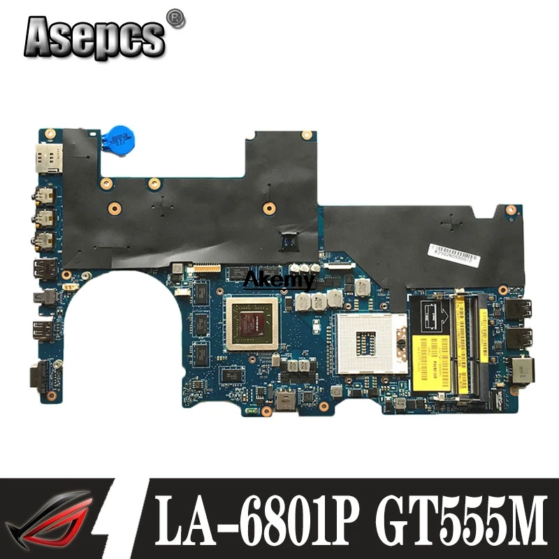 Для For DELL Alienware M14x R1 материнская плата P18G LA-6801P CN-0KNF1T 0KNF1T KNF1T GT555M GPU для ноутбука