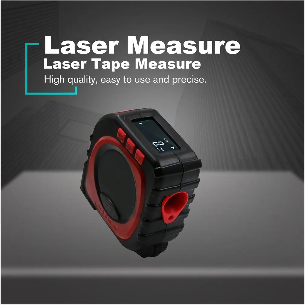 

3-in-1 Digital Multi-function Measure Tape Infrared Laser Distance Meter Measuring Tool Range Finder Roll Cord Mode Gauge Tool