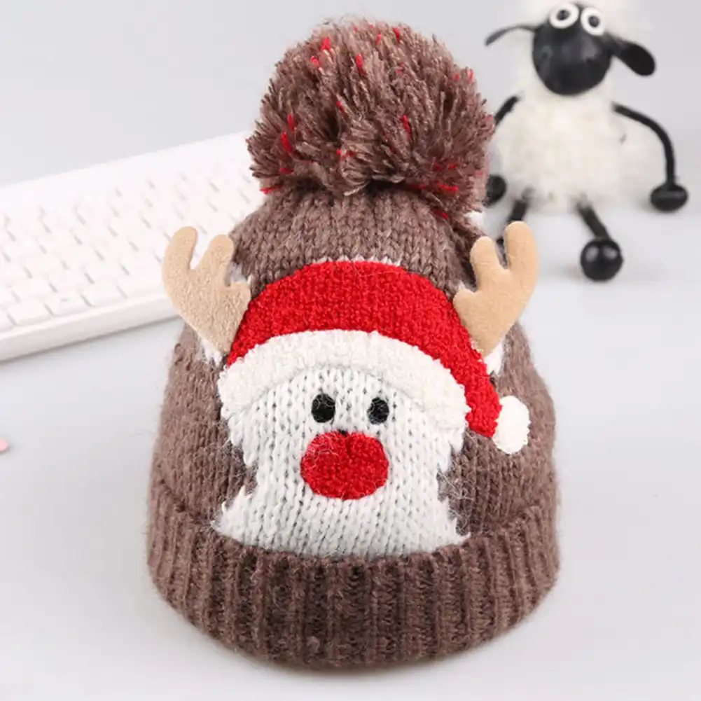 christmas cap baby boys girls warm hat 1-3y kids winter knit