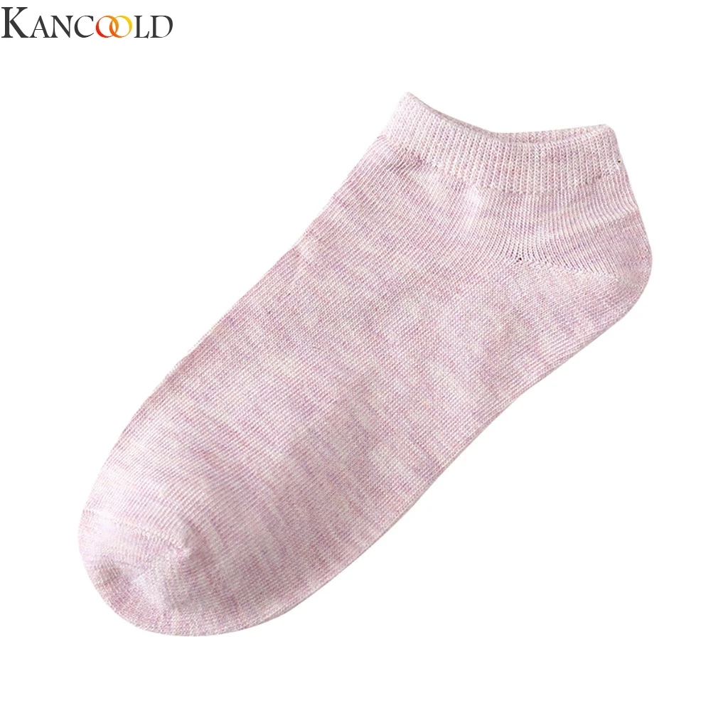 Фото Женские однотонные удобные носки KANCOOLD 1 пара Нескользящие полосатые короткие