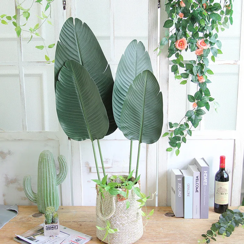 98cm 3pcs Artificial Banana Leaves Large Tropical Plants Fake Banana Tree Plastic Palm Leafs for Home Party Wedding Decoration
98cm 3pcs Artificial Banana Leaves Large Tropical Plants Fake Banana Tree Plastic Palm Leafs for Home Party Wedding Decoration