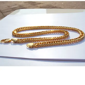 

10MM FINE THICK MIAMI CUBAN LINK NECKLACE CHAIN Made In Best MENS WOMEN'S 24 k Solid Gold Filled AUTHENTIC FINISH