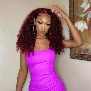 Heat Resistant Synthetic Lace Front Wig 99J Burgundy Wigs Afro Kinky Curly High Temperature Fiber Synthetic Wigs for Black Women 
Heat Resistant Synthetic Lace Front Wig 99J Burgundy Wigs Afro Kinky Curly High Temperature Fiber Synthetic Wigs for Black Women