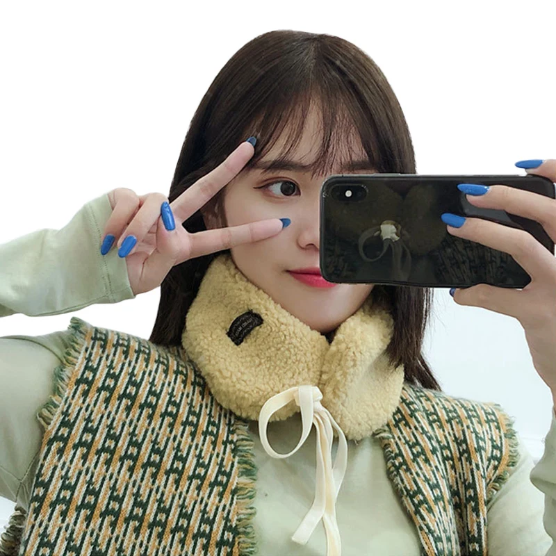 Sparsil Women Winter Wool Ring Scarf Solid Fleece Collar With Drawstring Female Scarves Neck Warmer Wraps Sweet Fake Collor 
Sparsil Women Winter Wool Ring Scarf Solid Fleece Collar With Drawstring Female Scarves Neck Warmer Wraps Sweet Fake Collor