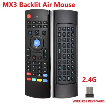 MX3 Backlit Air Mouse T3 Smart Remote Control 2.4G RF Wireless Keyboard with Voice Microphone for X96 tx3 H96 for Android TV Box
MX3 Backlit Air Mouse T3 Smart Remote Control 2.4G RF Wireless Keyboard with Voice Microphone for X96 tx3 H96 for Android TV Box