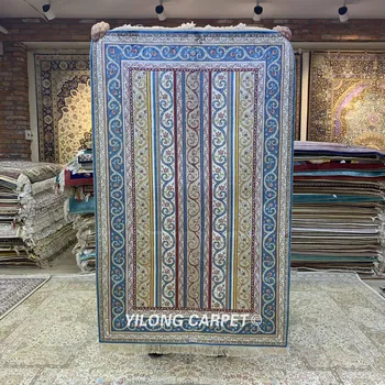 YILONG 3'x5' Turkish silk carpet handmade stripe exquisite oriental silk rug (HF260B) 
YILONG 3'x5' Turkish silk carpet handmade stripe exquisite oriental silk rug (HF260B)