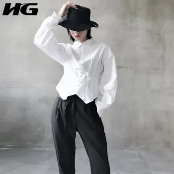 HG White Irregular Personality Shirt Minority Spring and Autumn 2020 Womens Tops and Blouses Fashion Leisure Clothes ZLL4724
HG White Irregular Personality Shirt Minority Spring and Autumn 2020 Womens Tops and Blouses Fashion Leisure Clothes ZLL4724