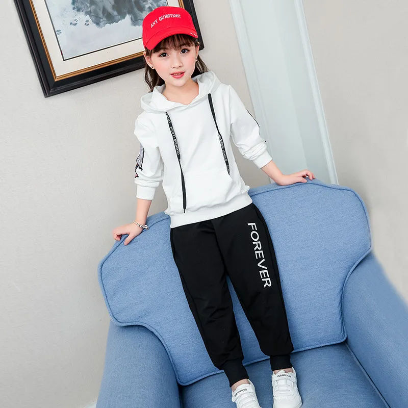 Girl'S Suit 2018 Spring And Autumn Big Boy Sports Two-Piece Set Girls Korean-style Wing Hoodie Suit
Girl'S Suit 2018 Spring And Autumn Big Boy Sports Two-Piece Set Girls Korean-style Wing Hoodie Suit