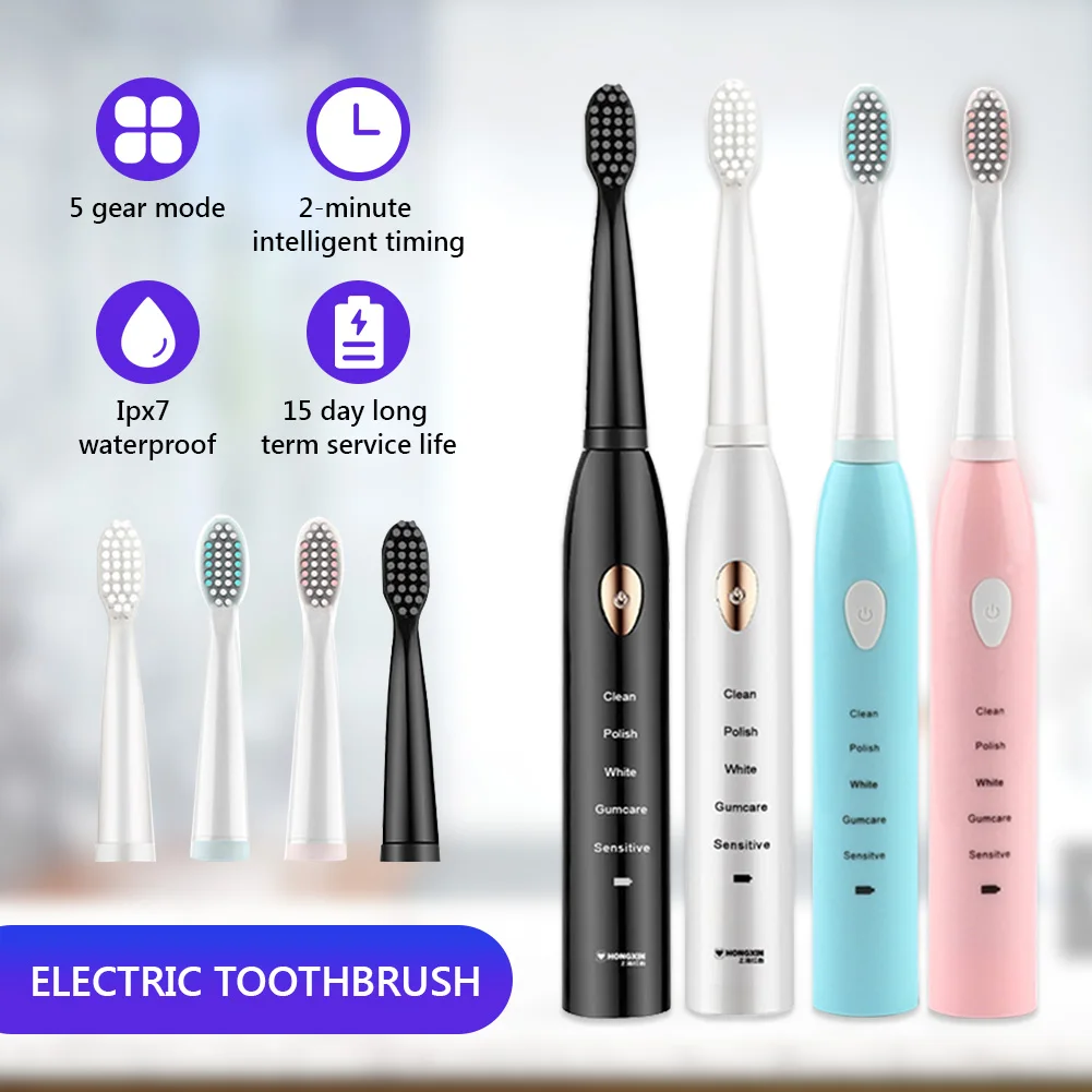 Electric Toothbrush High Frequency Ultrasonic USB Rechargeable Tooth Brushes Waterproof 5 Mode Whitening Polishing Teeth Brush
Electric Toothbrush High Frequency Ultrasonic USB Rechargeable Tooth Brushes Waterproof 5 Mode Whitening Polishing Teeth Brush